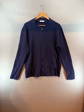 Emile Lafaurie Men Sweater Cardigan Full ZIP Melba Navy XL